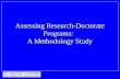 Assessing Research-Doctorate Programs:   A Methodology Study