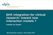 EHR integration for clinical research: toward new interaction models ?