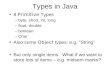 Types in Java