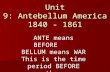 Unit 9: Antebellum America 1840 - 1861