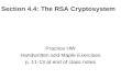 Section 4.4: The RSA Cryptosystem