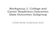 Workgroup 1: College and Career Readiness Outcomes State Outcomes Subgroup