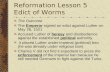 Reformation Lesson 5 Edict of Worms