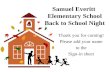 Samuel Everitt  Elementary School Back to School Night