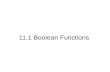 11.1 Boolean Functions