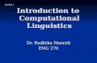 Introduction to  Computational Linguistics
