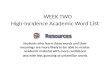 WEEK TWO High-Incidence Academic Word  List