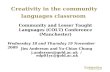Creativity in the community languages classroom