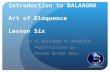 Introduction to BALAAGHA  Art of Eloquence Lesson Six