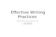 Effective Writing Practices