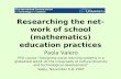Researching the net-work of school (mathematics) education practices