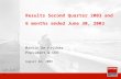 Results Second Quarter 2003 and  6 months ended June 30, 2003