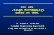 COE 405  Design Methodology Based on VHDL