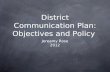 District Communication Plan: Objectives and Policy