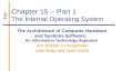 Chapter 15 – Part 1 The Internal Operating System