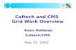 Caltech and CMS  Grid Work Overview Koen Holtman Caltech/CMS May 22, 2002