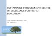 Sustainable procurement centre of excellence for higher education