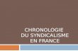 CHRONOLOGIE  DU SYNDICALISME EN FRANCE