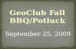 GeoClub Fall BBQ/Potluck