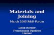 Materials and Joining