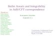 Bethe Ansatz and Integrability  in AdS/CFT correspondence