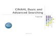 CINAHL Basic and  Advanced Searching