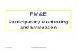 PM&E Participatory Monitoring and Evaluation