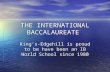 THE INTERNATIONAL BACCALAUREATE