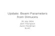 Update: Beam Parameters from Dimuons