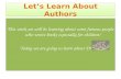 Let’s Learn About Authors