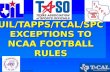 2012 UIL/TAPPS/TCAL/SPC EXCEPTIONS TO NCAA FOOTBALL RULES