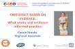 EXCELLENCE BASED ON EVIDENCE: What works and evidence informed practice
