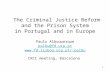 The Criminal Justice Reform  and the Prison System in Portugal and in Europe Paulo Albuquerque