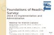 Foundations of Reading Survey: 2014-15 Implementation and Administration