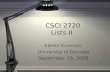 CSCI 2720 Lists II