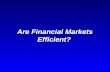 Are Financial Markets Efficient?