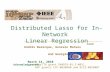 Distributed Lasso for In-Network  Linear Regression