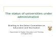The  status of universities under administration