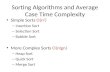 Sorting Algorithms and Average Case Time Complexity