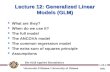 Lecture 12: Generalized Linear Models (GLM)