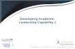 Developing Academic  Leadership Capability 1