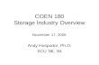 COEN 180 Storage Industry Overview