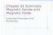 Chapter 21 Summary: Magnetic Forces and Magnetic Fields