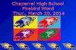 Chaparral High School Firebird Word  Thur., March 20, 2014
