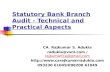 Statutory Bank Branch Audit -  Technical and Practical  Aspects