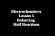 Electrochemistry Lesson 5 Balancing  Half Reactions