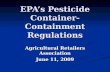 EPA’s Pesticide Container-Containment Regulations