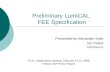 Preliminary LumiCAL  FEE Specification