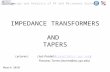 IMPEDANCE TRANSFORMERS  AND  TAPERS