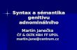 Syntax a sémantika genitivu adnominálního